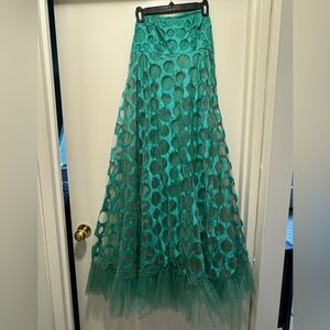 Festive Green Tulle Evening Gown